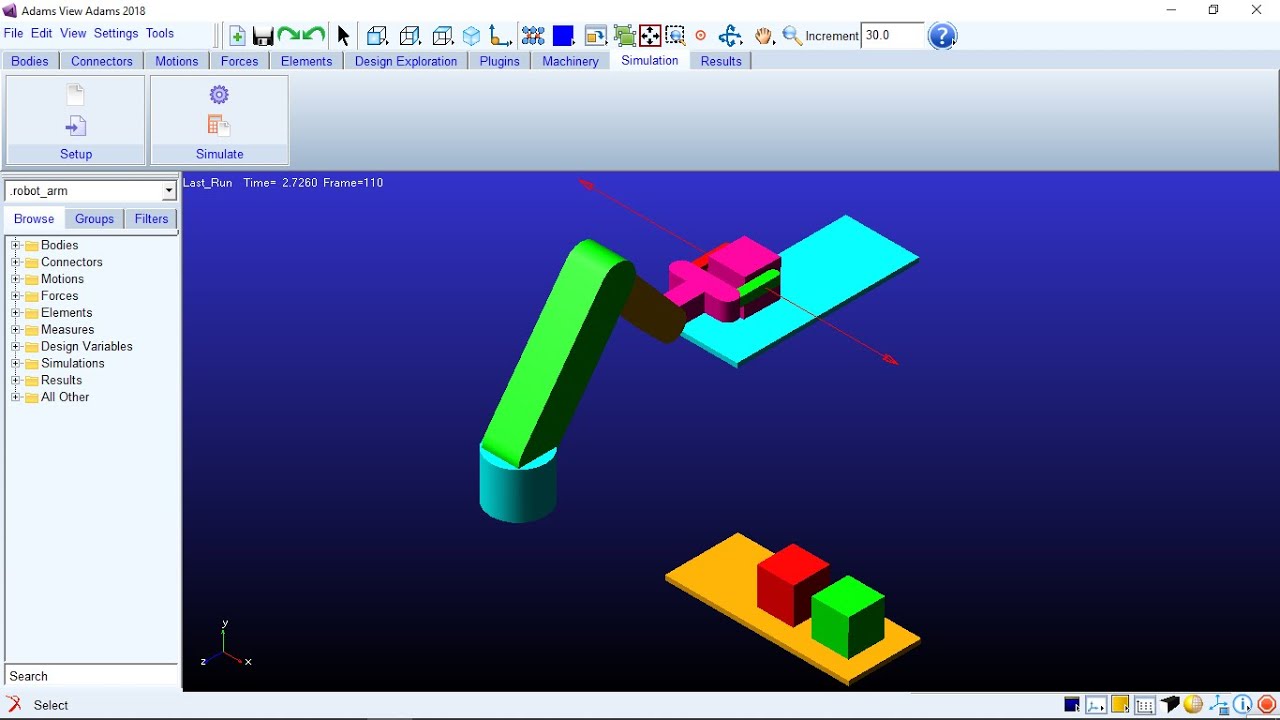 MSC Adams | Example 13: Robot Arm