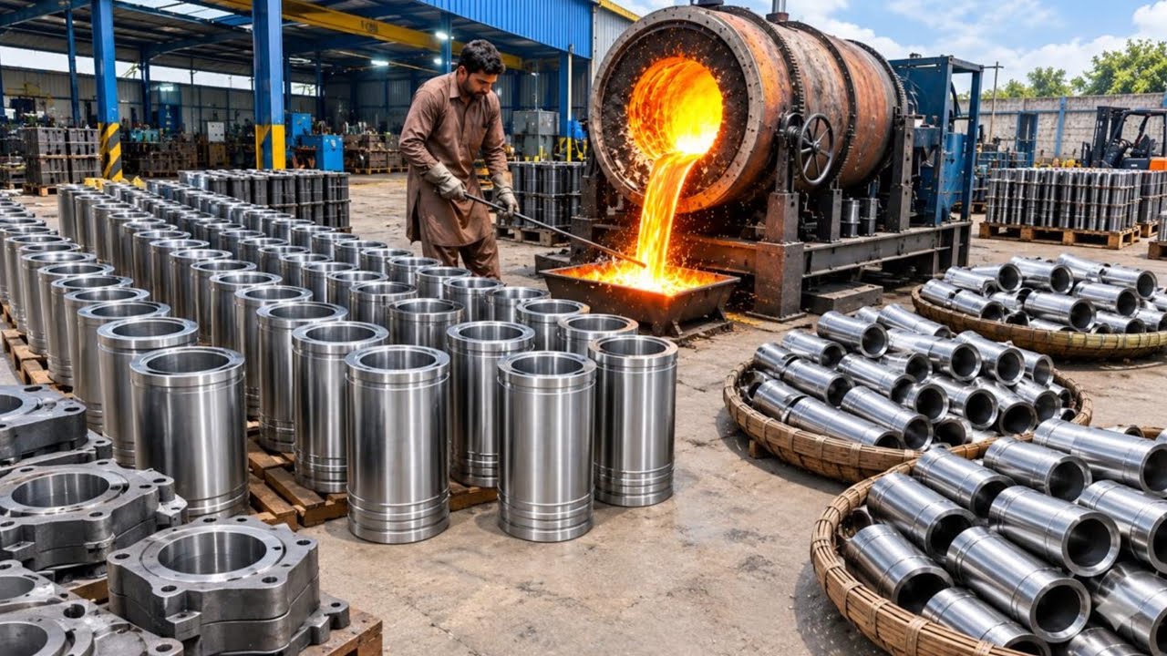 How Diesel Engine Cylinder Sleeves Are Made in a 69 Year Old Pakistani Factory | Complete Sleeve Mak