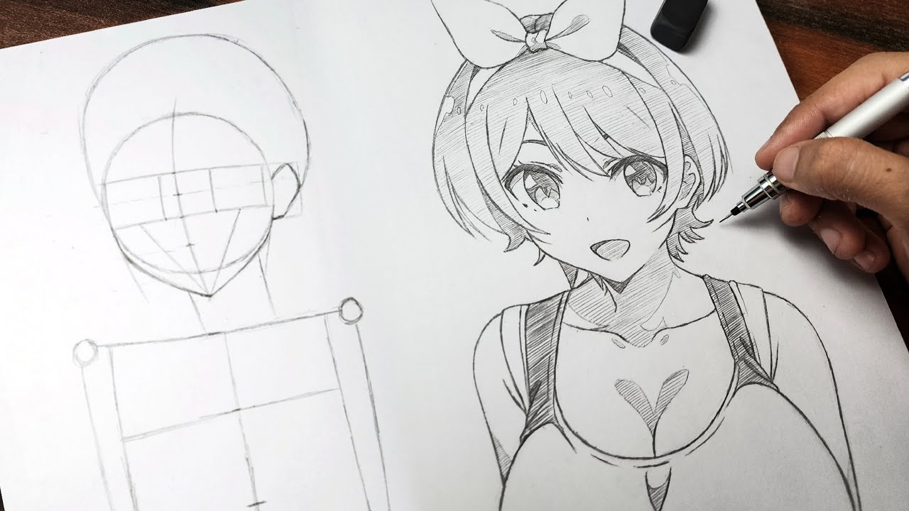 Draw Anime Female Character Using Anatomy For Beginners ! ~ Ruka Sarashina