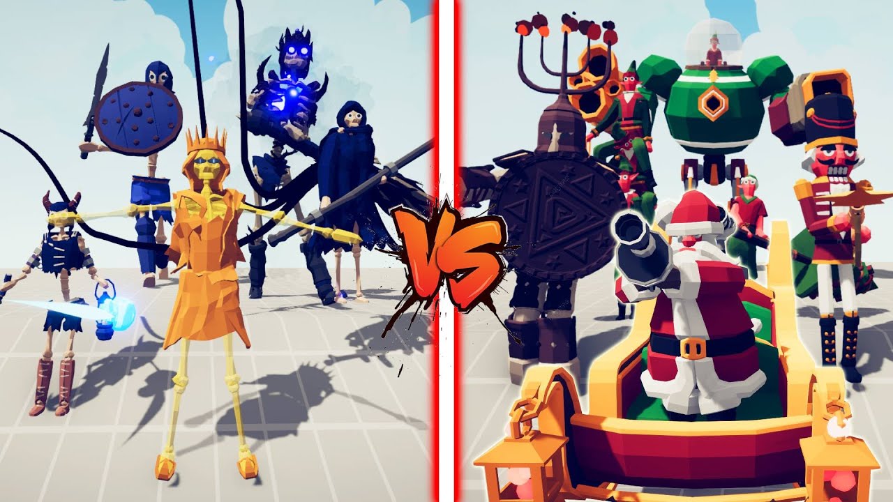 SKELETON TEAM vs MEGA HOLIDAY (NEW) | TABS - Totally Accurate Battle Simulator