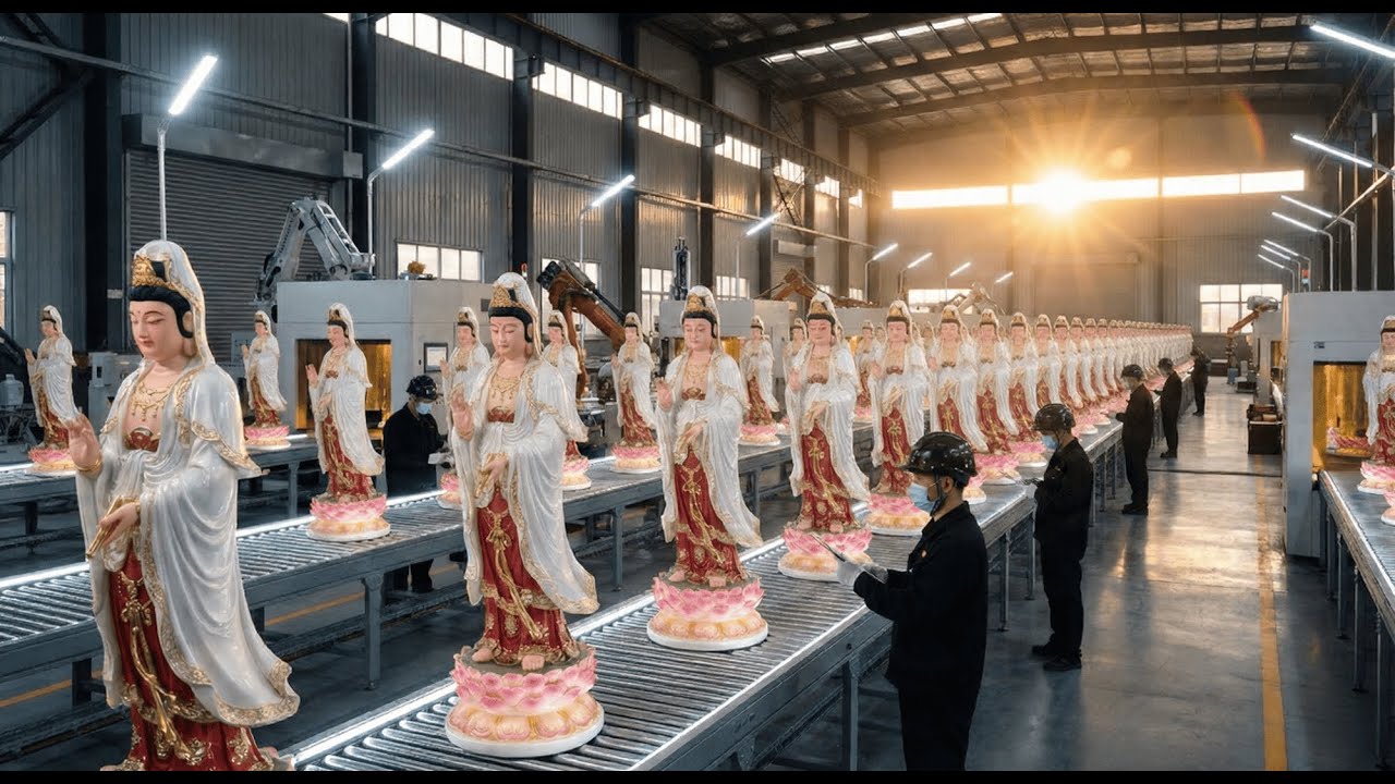 Inside a Guanyin Statue Factory – From Clay to Thousands of Statues