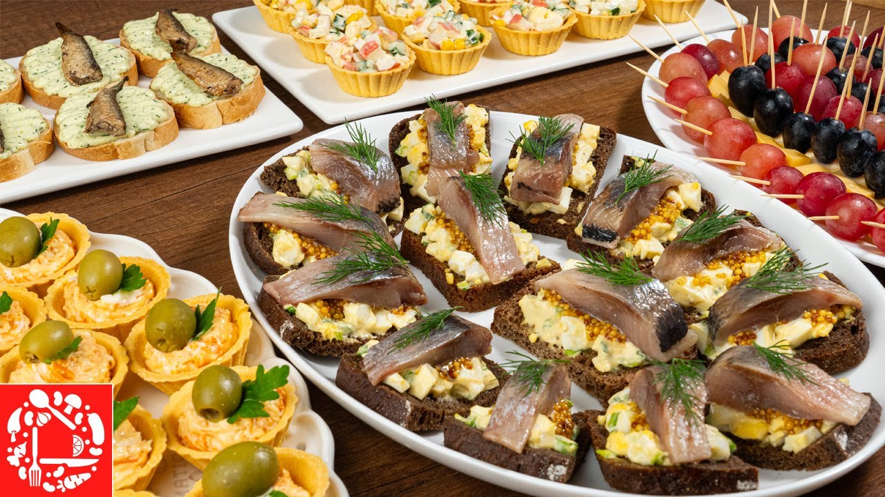 ЗАКУСКИ 2025! ТОП 5 Новинок праздничных закусок! Вкусные, простые закуски!