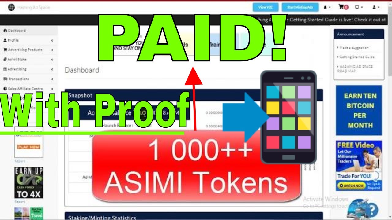 😍💸 ASIMI Withdraw Proof in Waves DEX wallet 2020 | How to withdraw asimi from hashing as space new!!