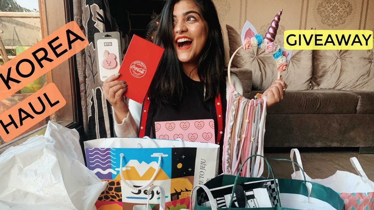 HUGE KOREA HAUL + GIVEAWAY || KRITIKA KHURANA