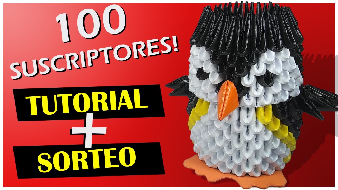 Pingüino En ORIGAMI 3D 🐧 3D ORIGAMI Penguin + SORTEO 🎁