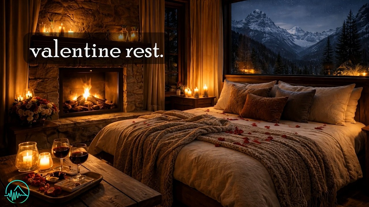 Valentine Night Piano by the Fireplace | Cozy Love & Deep Sleep (3 Hours)
