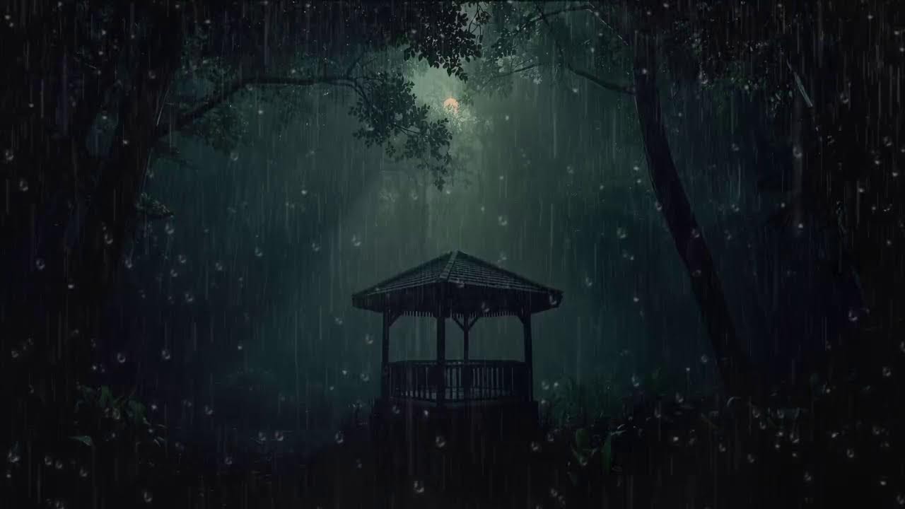 Heavy Forest Rain at Night 🌙 Ultimate Sleep Sounds for Stress Relief