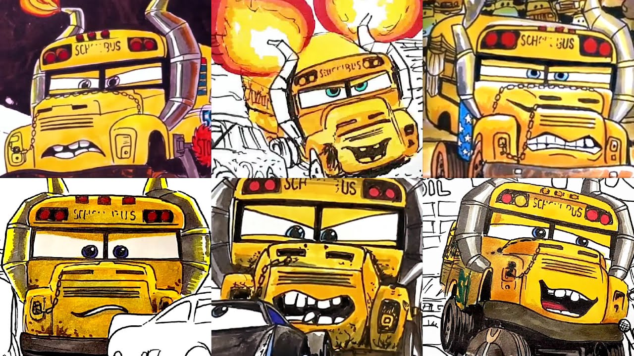Compilation - Miss Fritter vs McQueen, Cruz, Storm in CARS 3 Drawing and Coloring Pages | Tim Tim TV