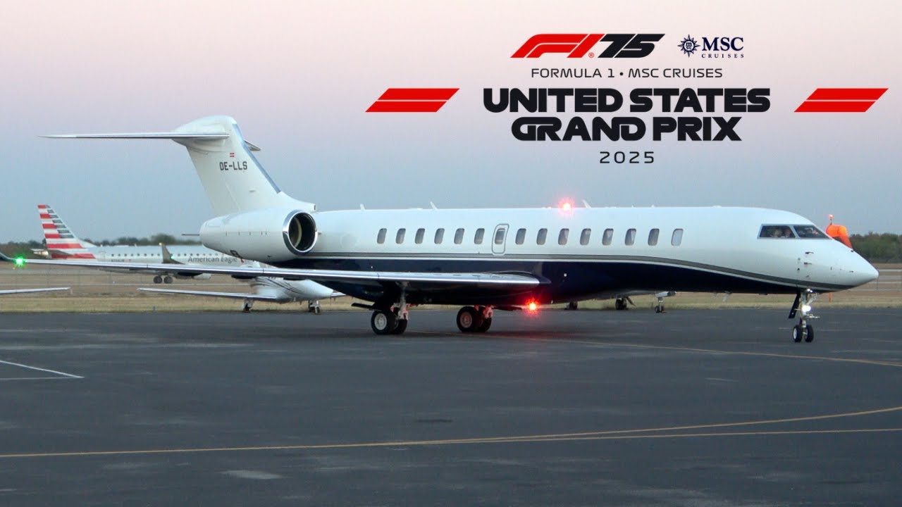 F1 Drivers Arriving in Private Jets For The 2025 United States Grand Prix in Austin, Texas (4K)