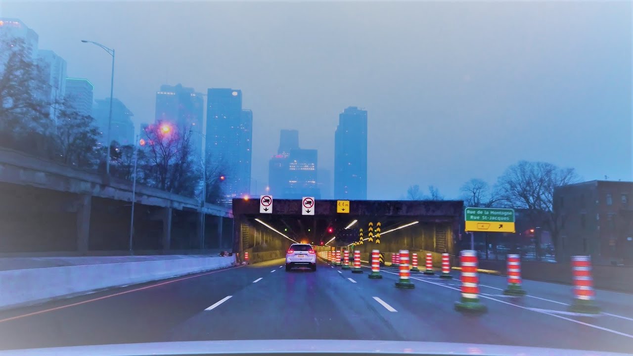 ⁴ᴷ⁶⁰ Driving in Downtown Montréal During First Snow | 4K City Ambience