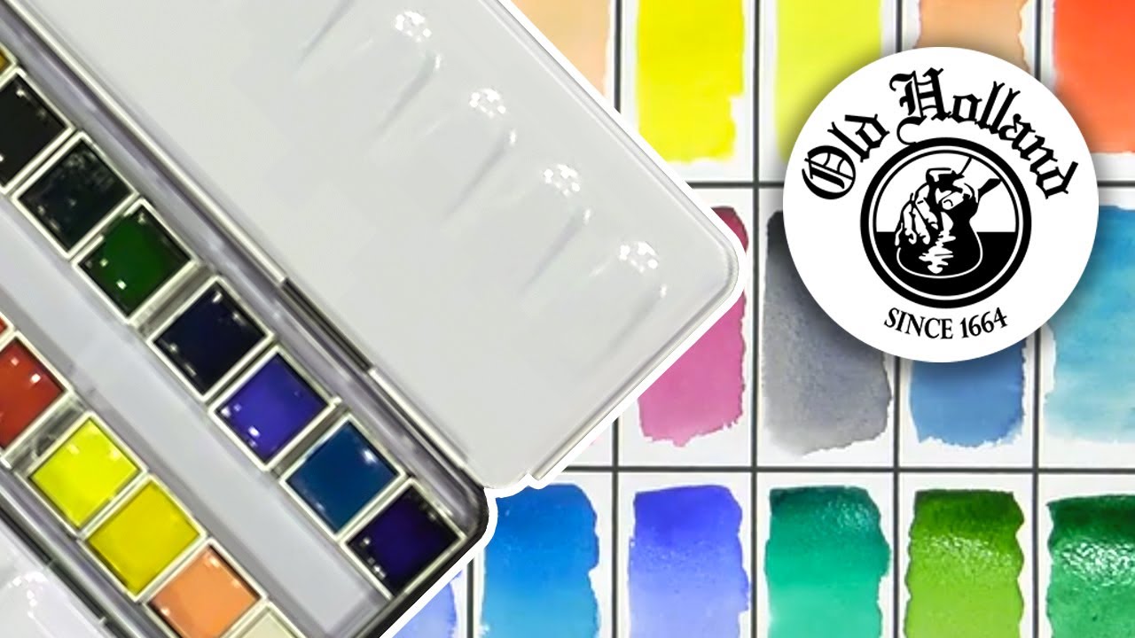 Unbox and Swatch - Old Holland Watercolor Half Pans Set of 24