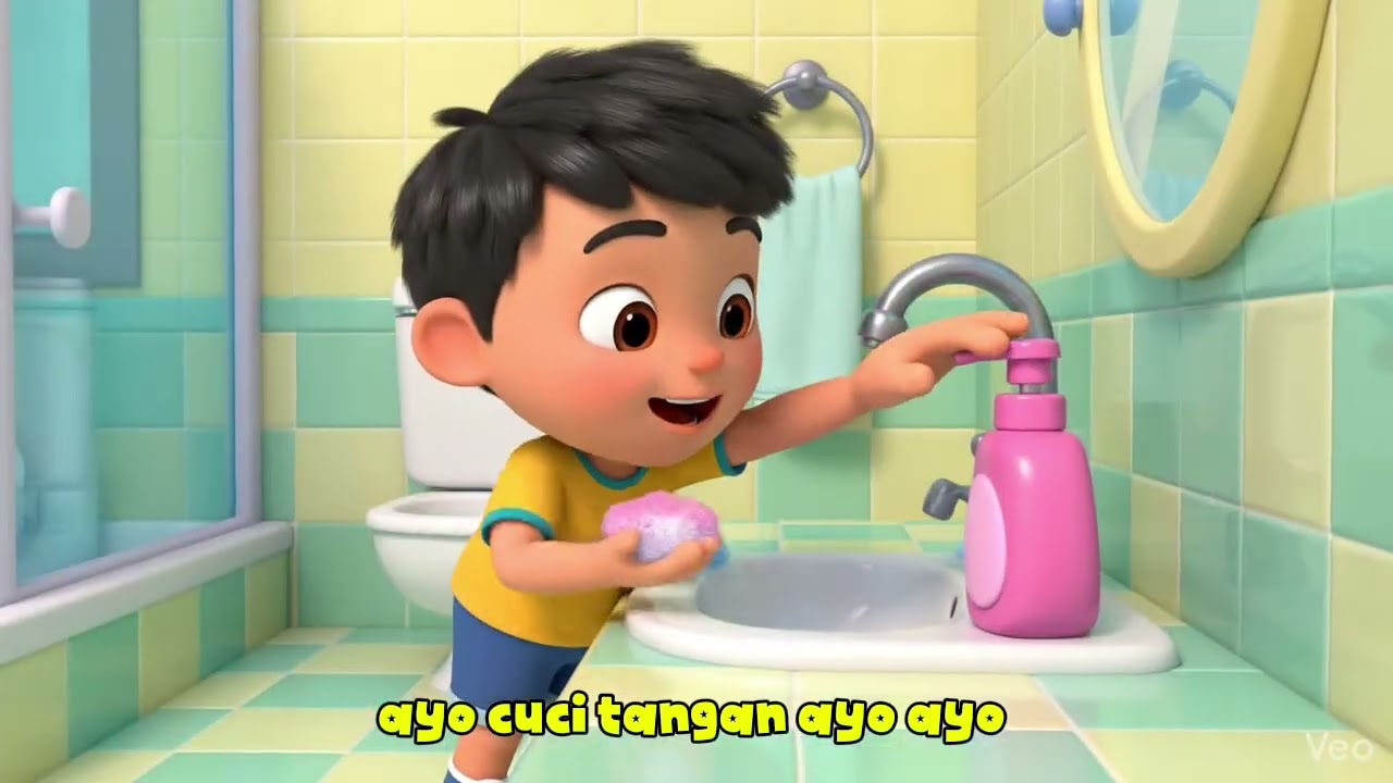Ayo Cuci Tangan 🧼 | Lagu Anak Ceria & Edukatif | Kebiasaan Sehat Anak