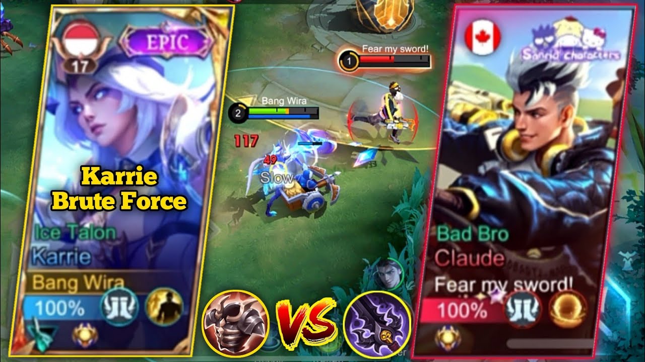 MANTAP BANGET INI KARRIE BRUTE FORCE ! CLAUDE PUN SAMPAI KESUSAHAN MELAWANNYA - MOBILE LEGENDS