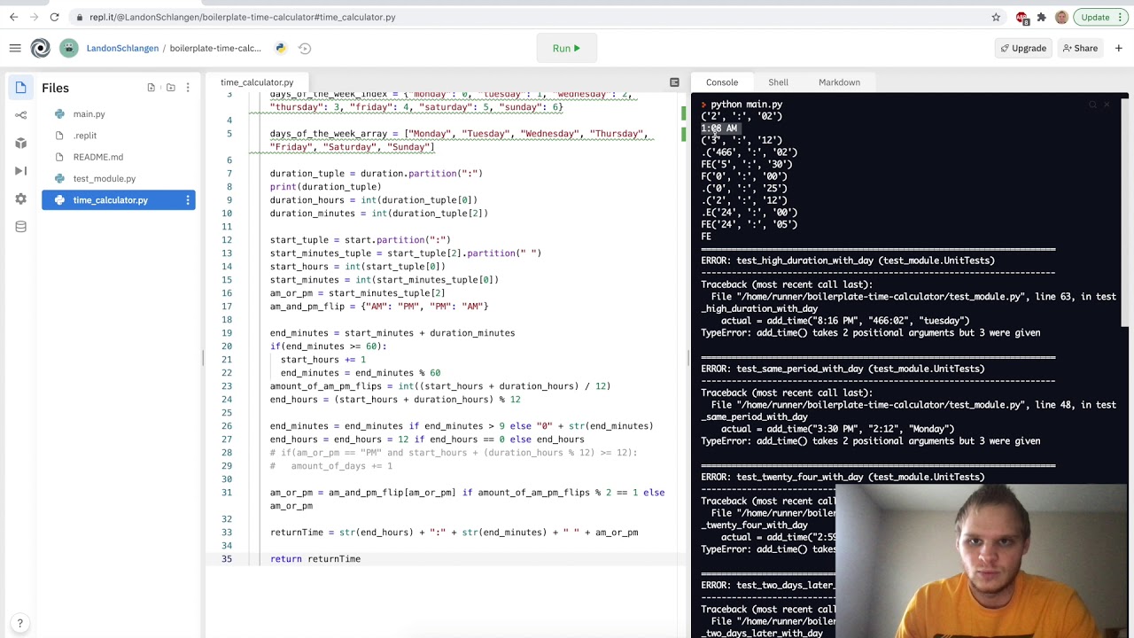 Time Calculator - Python | FreeCodeCamp