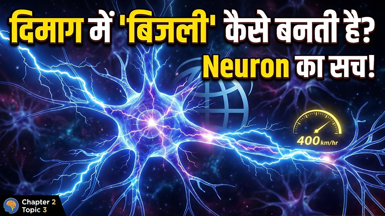 आपके दिमाग में 'बिजली' कैसे बनती है? 🧠⚡ (The 400 km/hr Biological Internet) | Neuron Explained