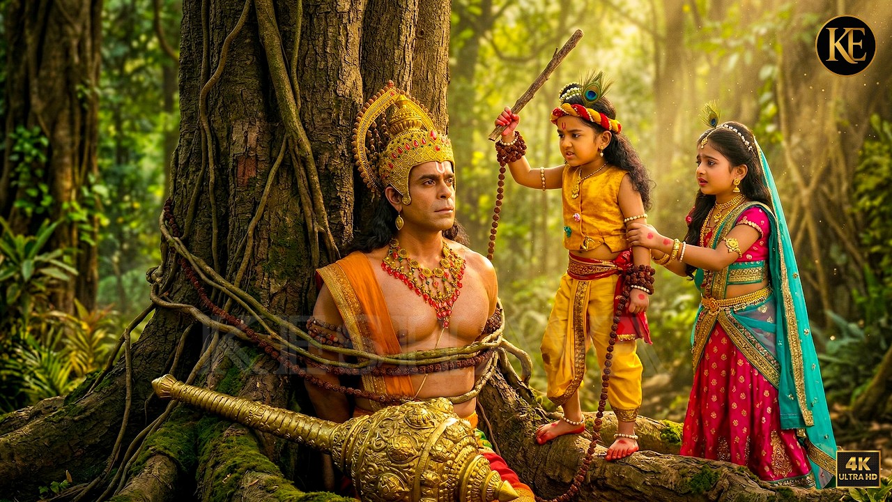 जंगल में पेड़ से बंधे राक्षस को सजा देने पहुंचे नन्हे बाल कान्हा || Yashomati Maiyaa Ke Nandlala