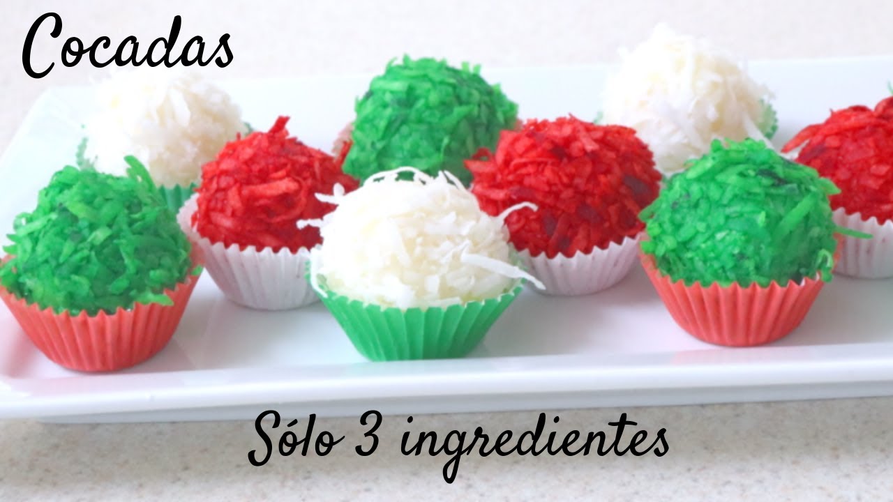 Sólo 3 Ingredientes 🇲🇽 Cocadas 🇲🇽 Mexicanas, receta fácil ı postre frío (coquitos o trufas)