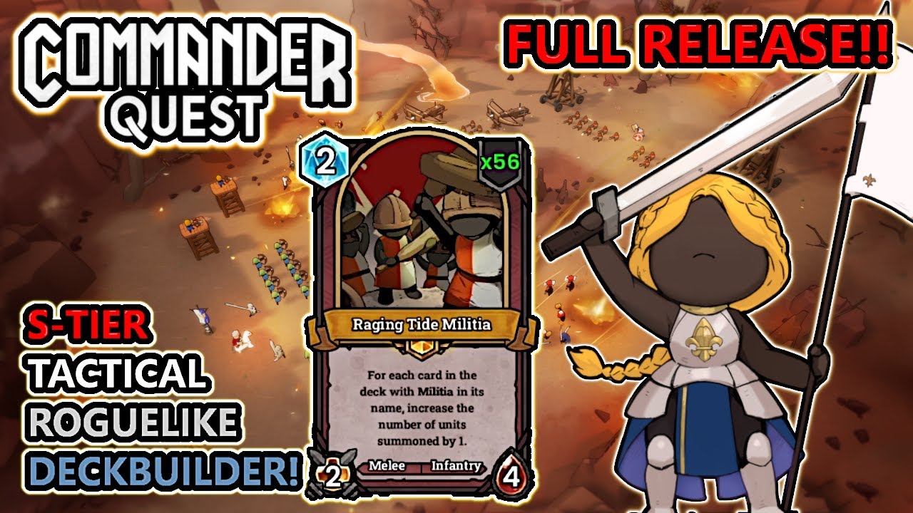 x56 Militia in a Single Turn!? ROLL TIDE! | My Favorite NEW Roguelike Deckbuilder! | Commander Quest