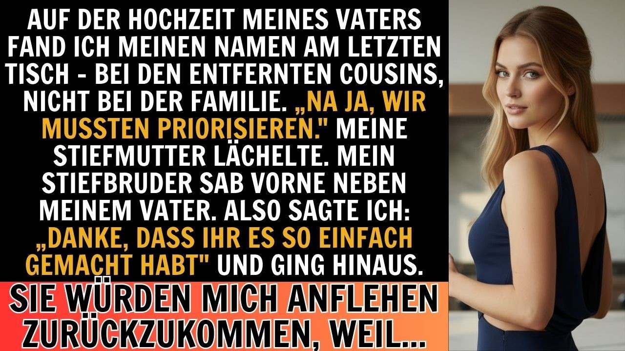 Wir Mussten Prioritäten Setzen.Stiefmutter Lächelte.Ich Bekam Den Letzten Tisch Auf Hochzeit Vaters…