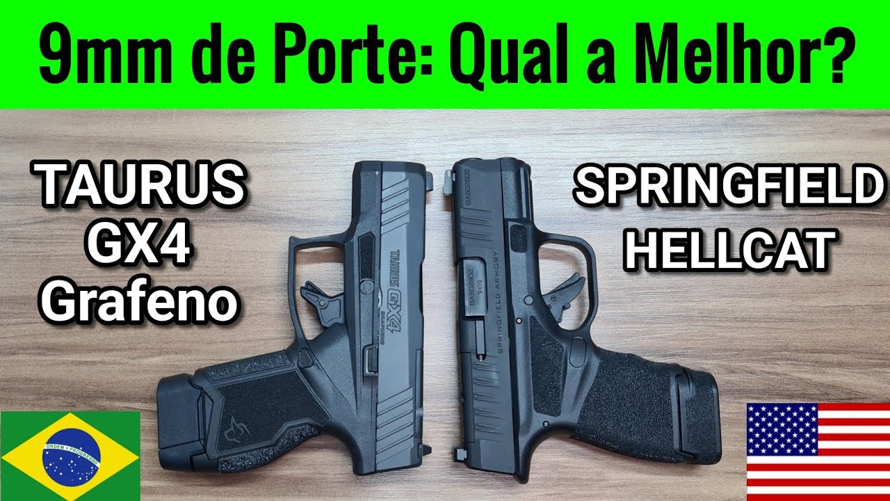 TAURUS GX4 Grafeno vs SPRINGFIELD HELLCAT - As Melhores 9mm para Porte Velado em 2022? Comparativo