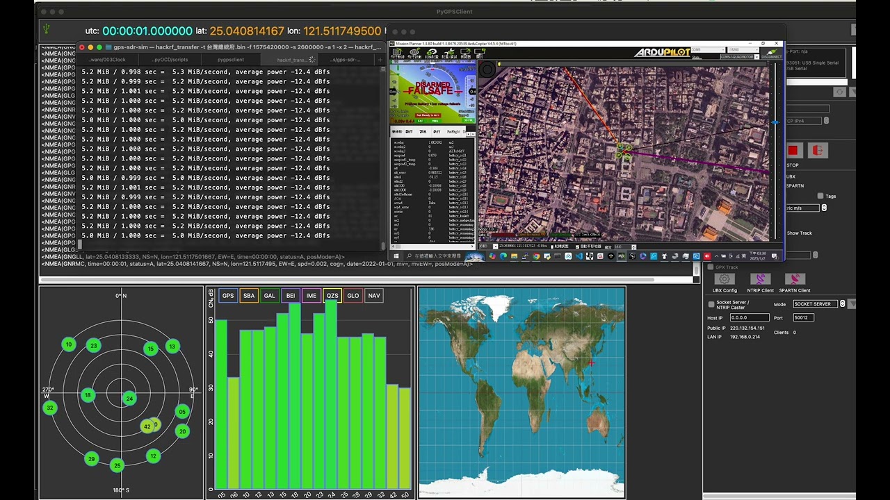 Demonstration of GPS Spoofing on Mission Planner with gps-sdr-sim