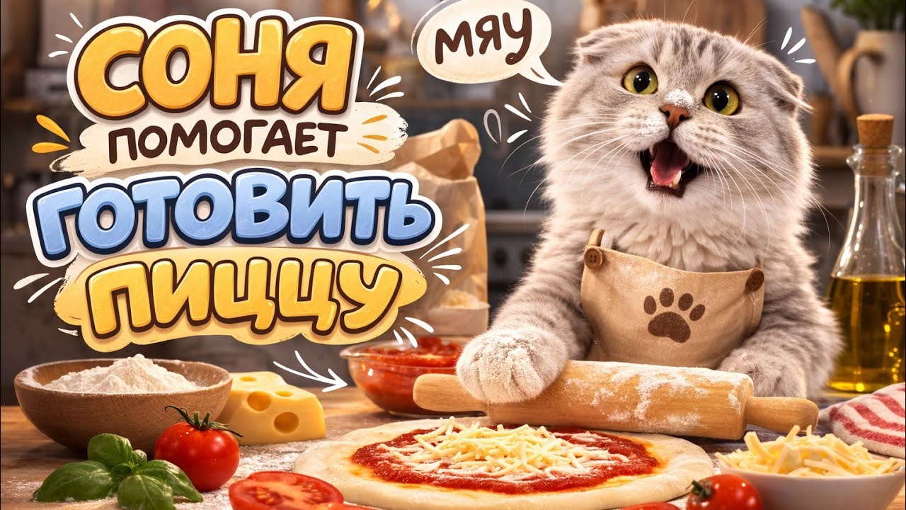 Соня помогает Элле делать пиццу 😊
