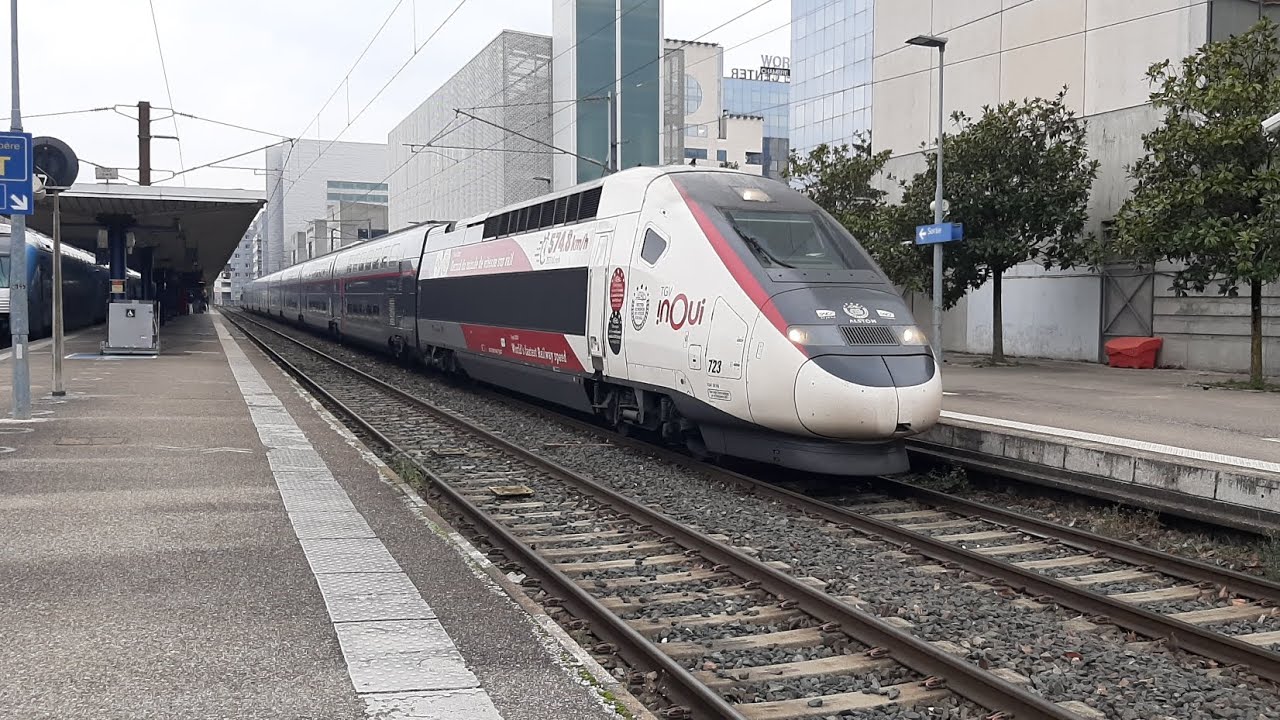 GPF n° 104 : Trains en gare de Grenoble TGV INOUI le Record la rame 723, TER 2NNG, TGV OUIGO (38)