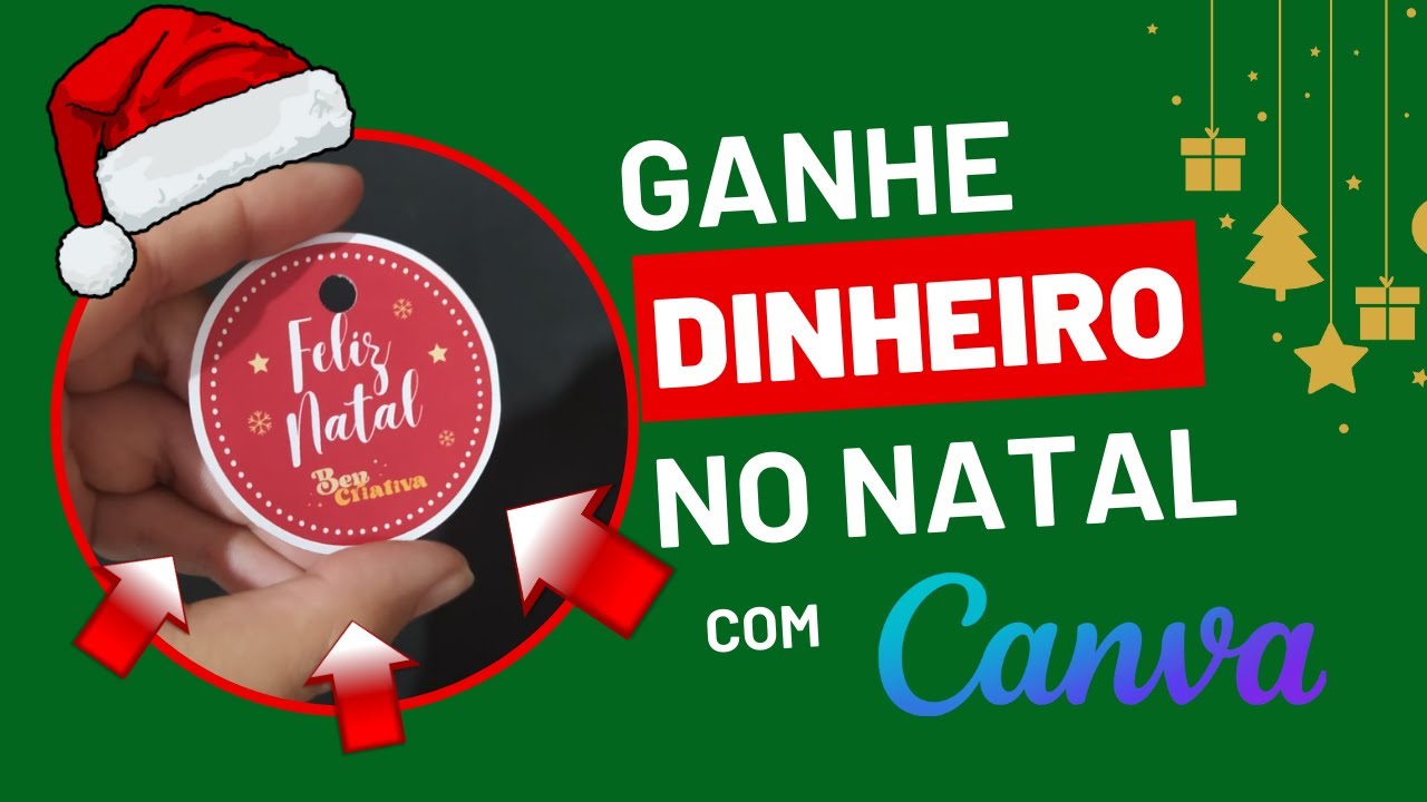 Ganhe DINHEIRO com TAG no NATAL | Passo a passo do ZERO com CANVA