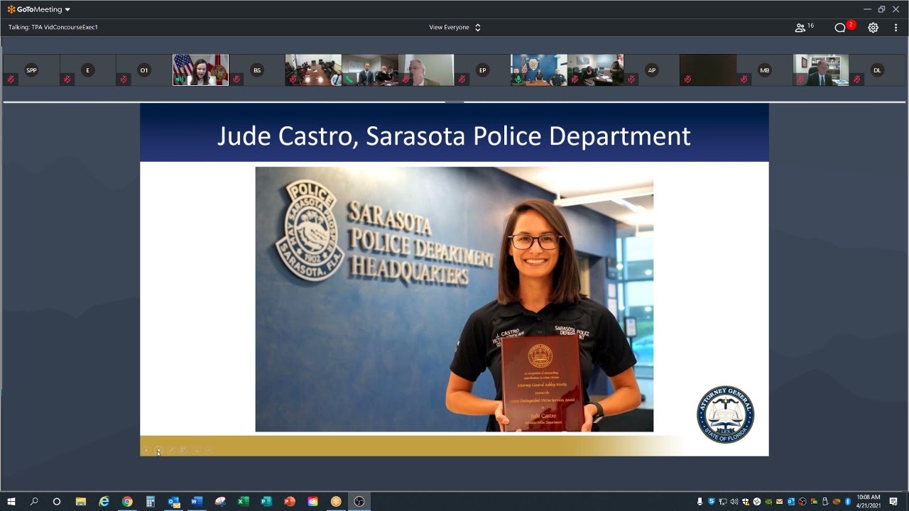 Sarasota Police Victim Advocate Honored by Florida Attorney General Ashley Moody