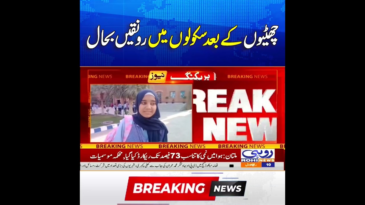 Schools Reopen After Summer Holidays | Students Return to Classrooms Across Punjab | Rohi