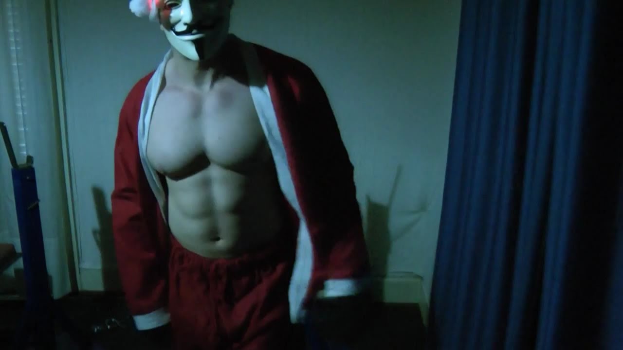 Christmas Teen Ninja Tyler Muscle Flexing and Posing