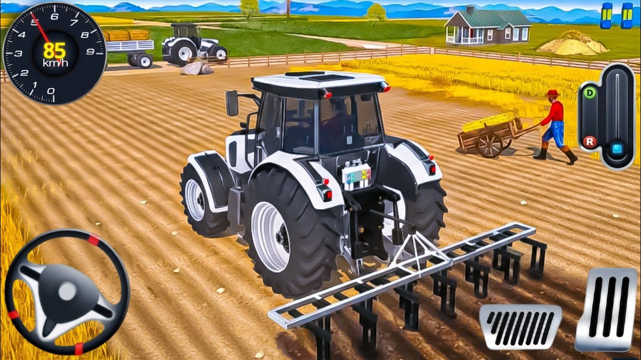 [لعبة الجرارات للأطفال] Modern Tractor Farming Simulator 3D - Realistic Android Gameplay