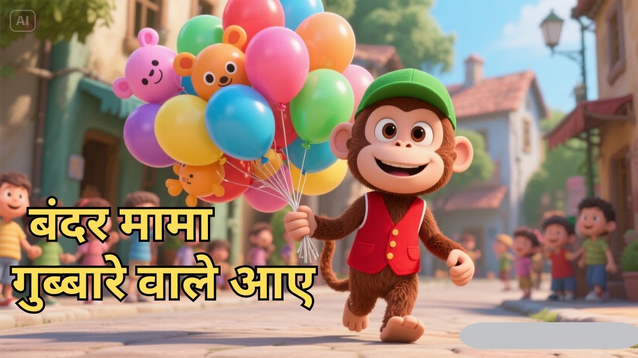 बंदर मामा गुब्बारे वाले आए | Bnadar Mama Aaye | Kids Song.