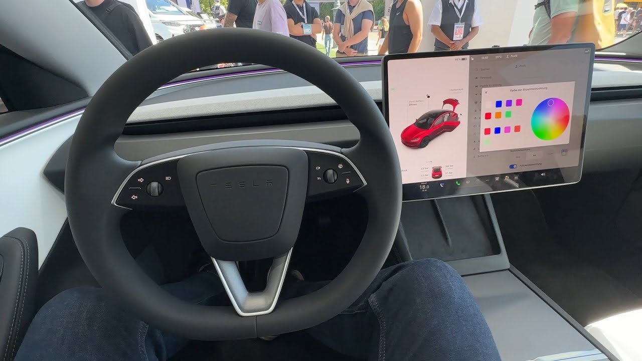 TESLA MODEL 3 2024 Facelift - INTERIOR details, AMBIENT lights & TRUNK space