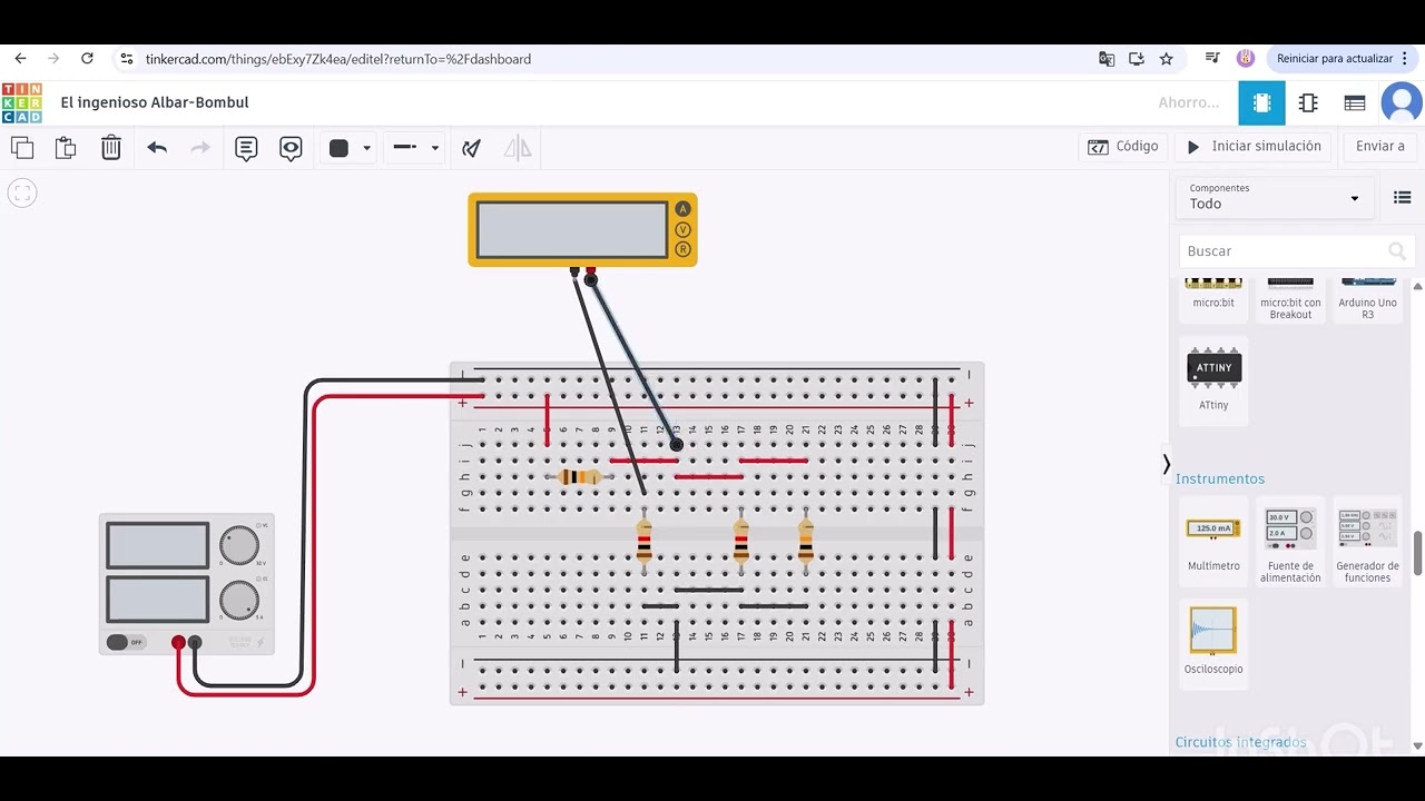 Leyes eléctricas en el circuito simple en CD
