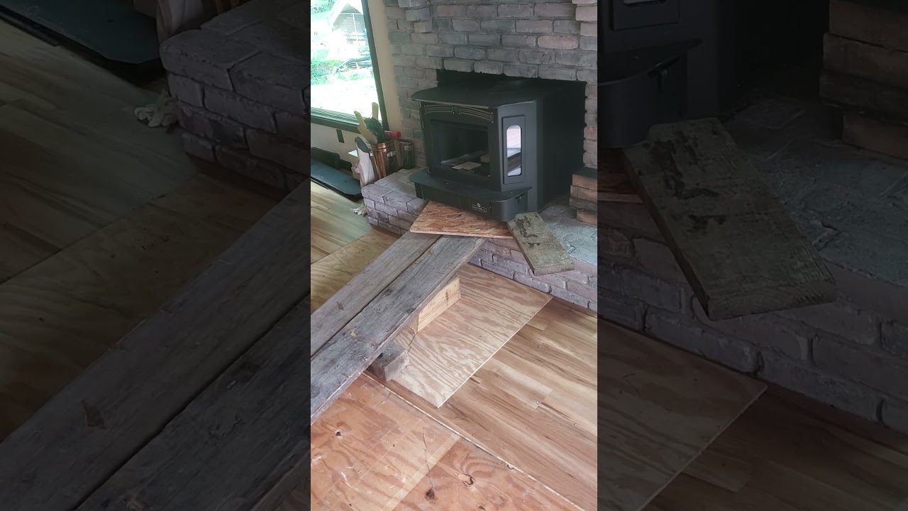 Moving fireplace insert with engine hoist