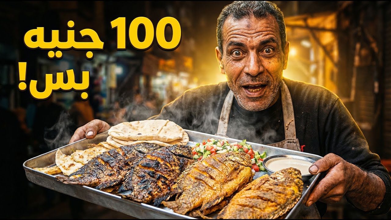 🎣 عرض الصياد المجنون! كيلو سمك بلدي مقلي + مشوي + سلطات + عيش بـ 💯 جنيه بس 😱🔥