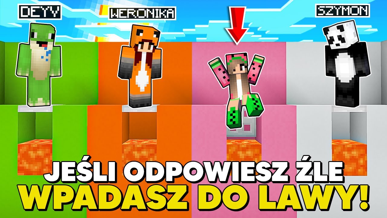 ODPOWIESZ ŹLE = WYPADASZ DO LAWY! *test wiedzy o minecraft!*