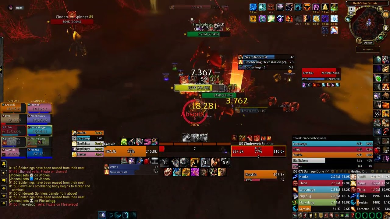 Beth'tilac 10 Heroic (Feral Tank Downstairs)