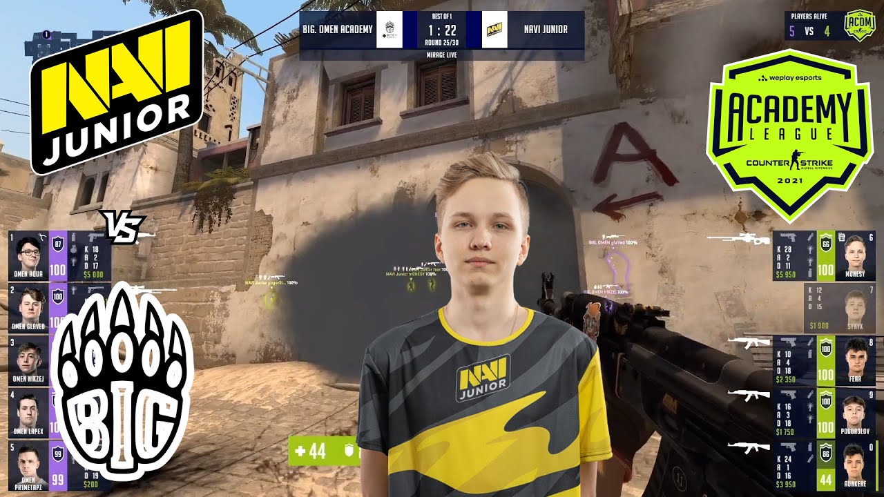 NAVI JUNIOR VS BIG ACADEMY | WePlay Academy League Season 1 Лучшие моменты | csgo