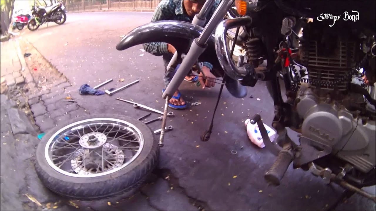 Tyre comes off | Noisy front wheel | For a repair | Bajaj Avenger 220