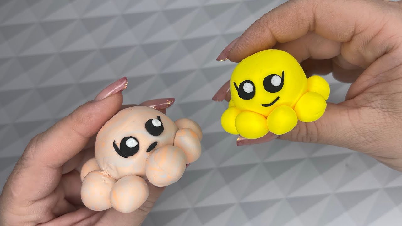 Как слепить осьминожку из легкого воздушного пластилина HOW to clay