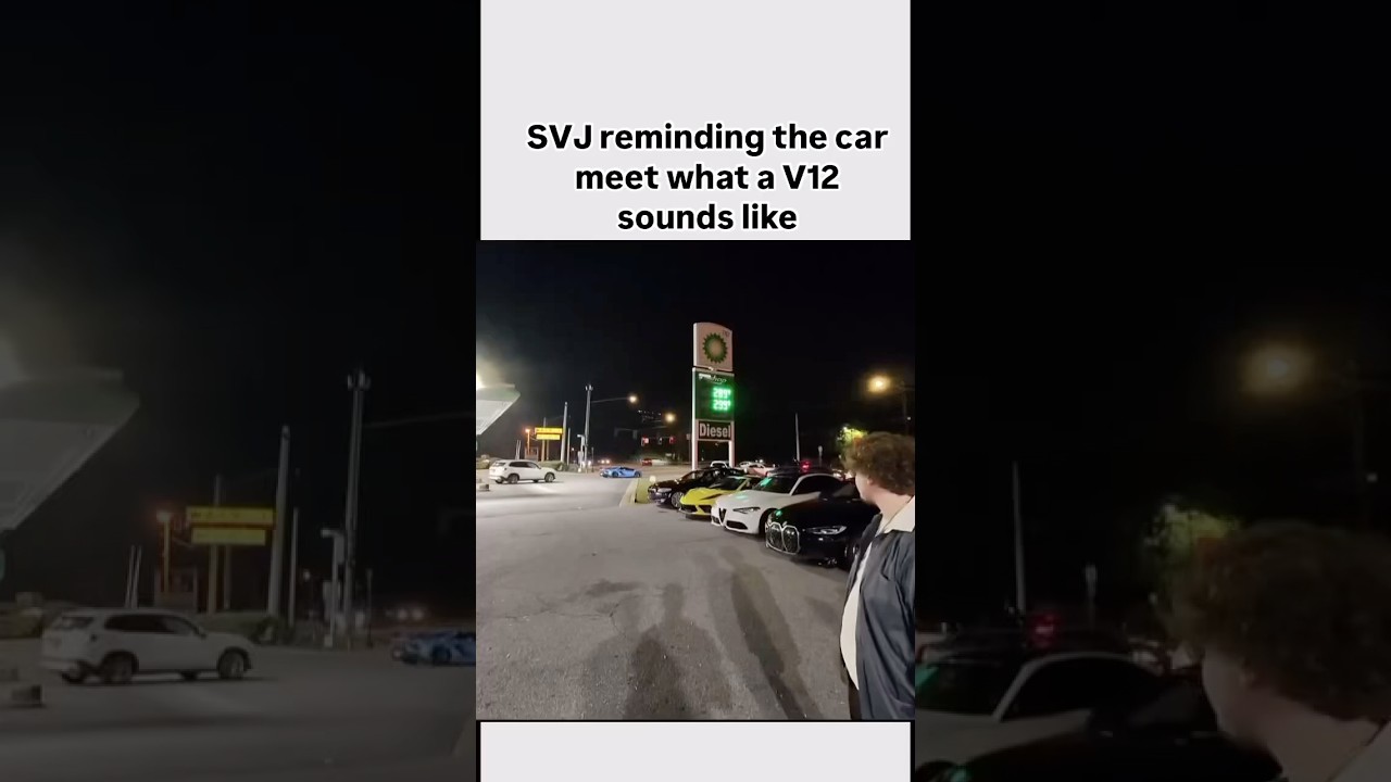 Lambo SVJ HUMILATES the car meet with V12 ROARS! #lamborghini #carmeet #v12 #loudestexhaust