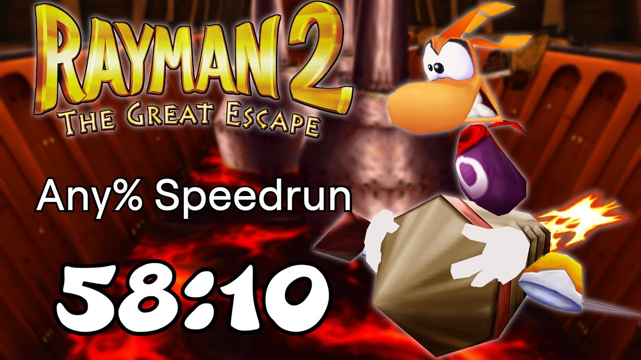 Rayman 2: The Great Escape Any% speedrun former WR in 58:10