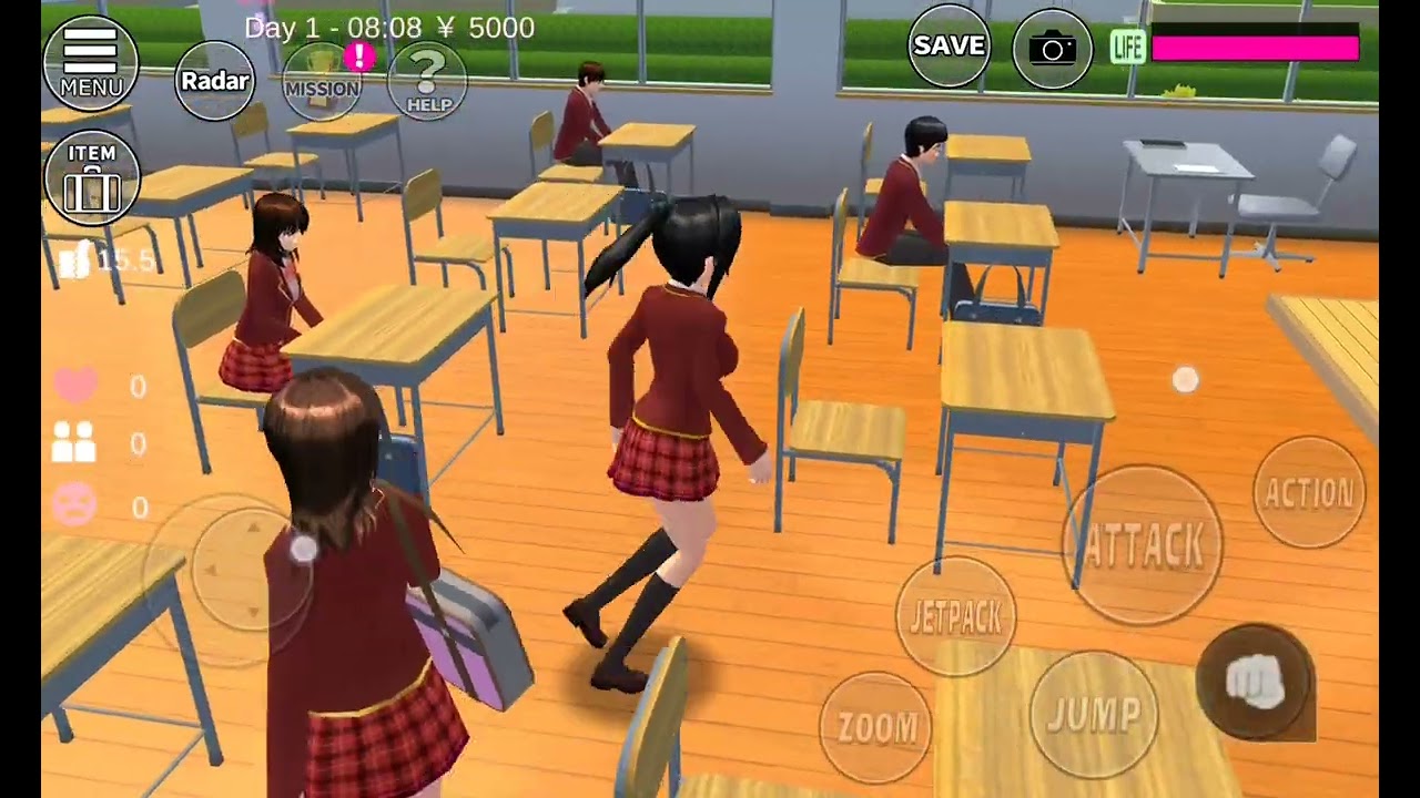 Sakura oyununda okuldan kaçtım
