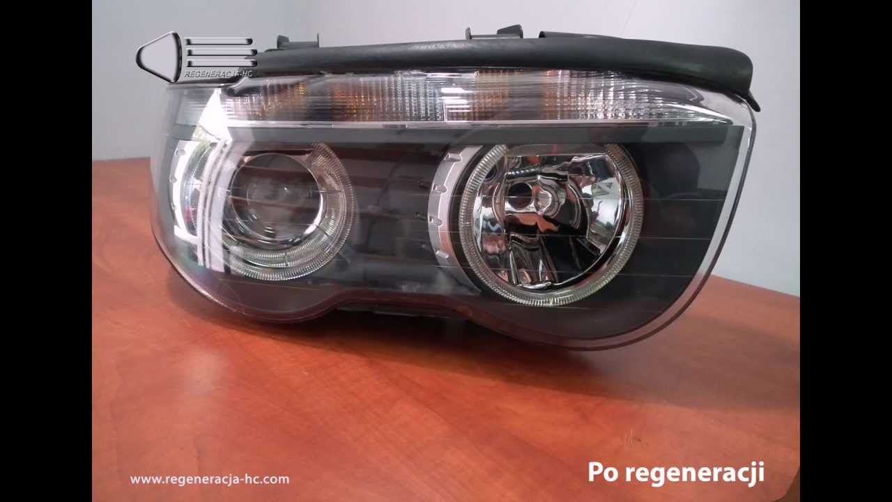 bmw e65/66 2001-2008 xenon,H7. reflektory przed i po regeneracji - renowacja oświetlenia