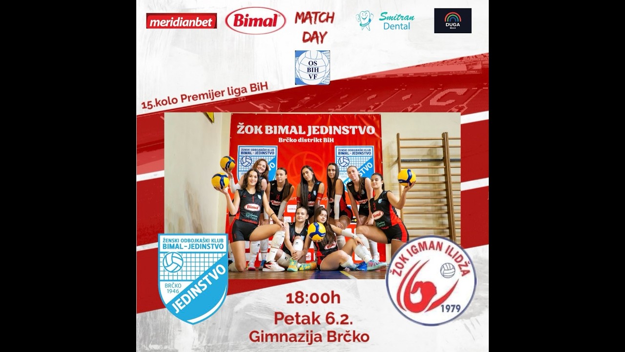 Premijer liga OSBiH zaodbojkašice:ŽOK  BIMAL JEDINSTVO- ŽOK IGMAN- 15 kolo