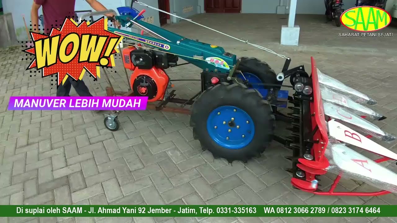 Modifikasi Hand Traktor dengan implement panen padi (Reaper Head)