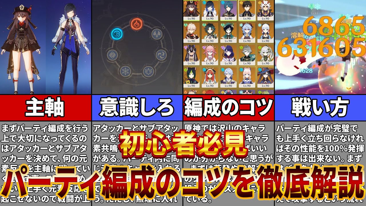 【原神】初心者必見！パーティ編成のコツと低コスト編成を徹底解説【ゆっくり解説】