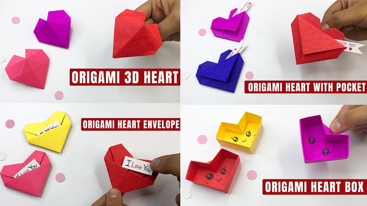 DIY Valentine’s Day Paper Crafts ❤️ 4 Simple Origami Ideas for Gifts